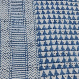Handblock Cotton Kantha Quilt, Indian Bedspread Throw - thumbnail 4
