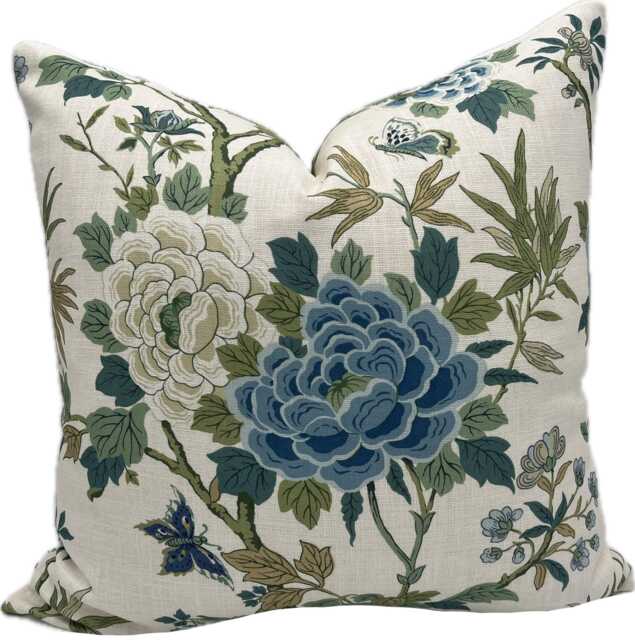 G.p & J Baker Canton Blue/Green Double Sided Cushion Cover Pillow - image 1