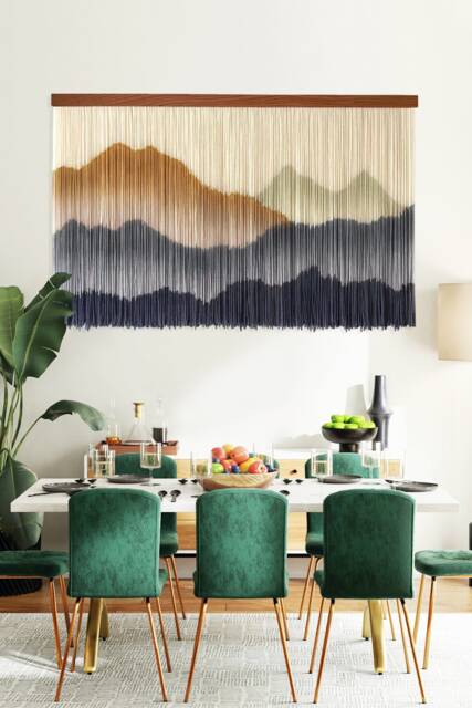Large Boho Macrame Wall Hanging Dip Dye Yarn Tapestry - image 1