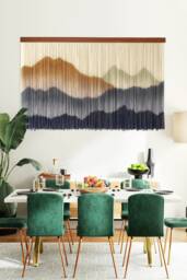 Large Boho Macrame Wall Hanging Dip Dye Yarn Tapestry