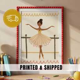 Ballerina Wall Art Nursery Print Dance Room Decor Girls Bedroom Ballet Illustration Playroom Soft Vintage Kids Print - 132 - thumbnail 1