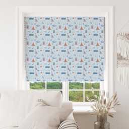 Custom Roman Blind - Emma Lawrence Seaside Stories Sky, Made To Measure Window Treatment - thumbnail 1