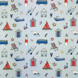 Custom Roman Blind - Emma Lawrence Seaside Stories Sky, Made To Measure Window Treatment - thumbnail 3