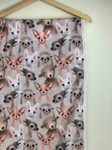 Handmade Woodland Animal Fleece Baby Blanket, Soft Throw - image 1