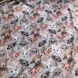 Handmade Woodland Animal Fleece Baby Blanket, Soft Throw - thumbnail 2