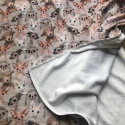 Handmade Woodland Animal Fleece Baby Blanket, Soft Throw - thumbnail 3