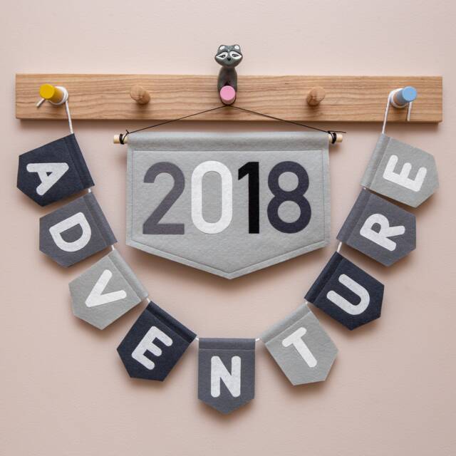 Important Year Wall Banner. Special Birth Year. Nursery Decor. Felt Hanging Flag - image 1