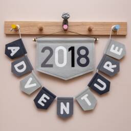 Important Year Wall Banner. Special Birth Year. Nursery Decor. Felt Hanging Flag - thumbnail 1