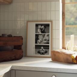 Personalised Birthday Gift Custom Photo Collage Print Card Present For Dads From Kids Black & White Photos - thumbnail 2