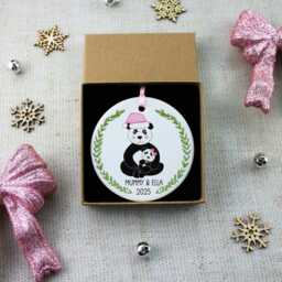 Personalised Panda Mum & Daughter Ornament - Cute Mother & Child Christmas Tree Decoration - thumbnail 3