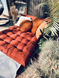Outdoor Floor Cushion - Water-Repellent Patio & Balcony Seat, Scandinavian Garden Pillow