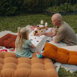 Outdoor Floor Cushion - Water-Repellent Patio & Balcony Seat, Scandinavian Garden Pillow - thumbnail 2