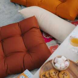 Outdoor Floor Cushion - Water-Repellent Patio & Balcony Seat, Scandinavian Garden Pillow - thumbnail 3