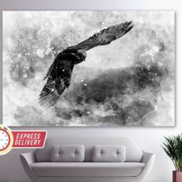 Eagle Flight Canvas Art, Bald Paintings, Print, Poster, Photo, Abstract Wall Art - thumbnail 2