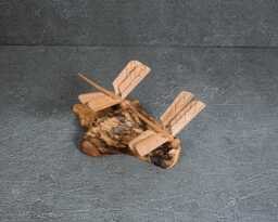 Hand Carved Wooden Dragonfly Couple Sculpture Tropical Home Decor, 8 - thumbnail 1
