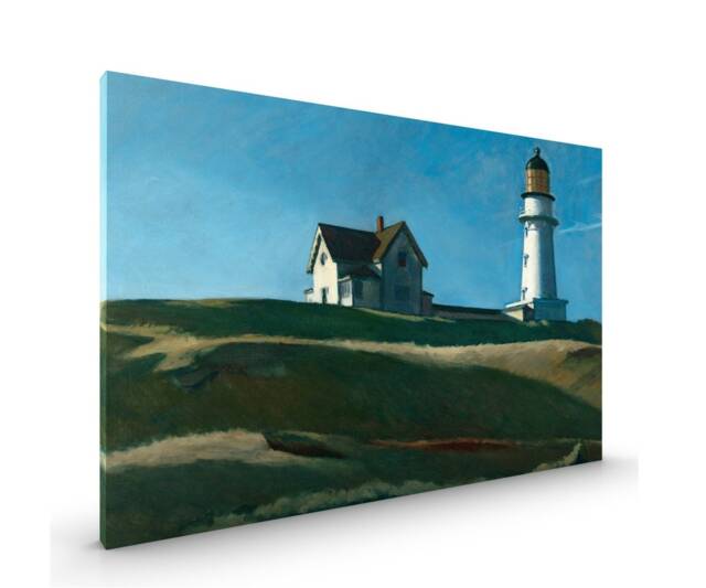 Lighthouse Hill Edward Hopper Canvas Framed Glossy Coated Premium With Metal Hanger Various Sizes - image 1
