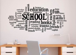 School Words Cloud Wall Vinyl Decal Education Sticker Home Art Design Murals Modern Room Interior - 8Nr - thumbnail 1