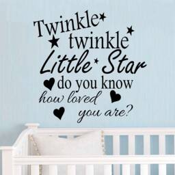 Twinkle - 0184, Wall Art Decal, Transfer, Mural, Sticker, 75 Colours, 5 Sizes, Interior Or Exterior Use , Easy To Apply