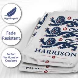 Three Lions Personalised Name England Flag Bath Beach Towel Football Supporter St Georges Cross Sports Fan Holiday Gift Present For Him Her - thumbnail 2