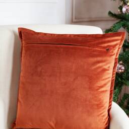 Burned Orange Velvet Pillow Covers, Flange Cover - thumbnail 2