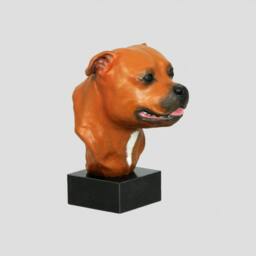 Staffordshire Bull Terrier, Dog Marble Statue, Painted, Limited Edition, Make Your Own Artdog - thumbnail 2
