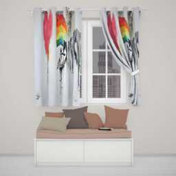 Watercolour Heart Rainbow Protest Street Art Expressive Artwork For Bedroom Decor Readymade Eyelet Ring Top Thermal 100% Blackout Curtains - thumbnail 2