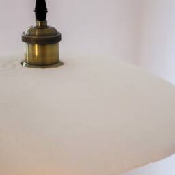 Handmade Paper Clay Pendant Lamp - Wabi Sabi Japandi Style - thumbnail 3