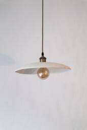 Handmade Paper Clay Pendant Lamp - Wabi Sabi Japandi Style - thumbnail 1