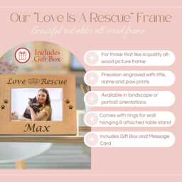 Personalized Cat Picture Frame For Rescued Kitten, Custom Pet Adoption Gifts, Engraved Wooden Photo Display With Paw Prints - thumbnail 2