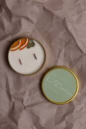 Citrus Eucalyptus Floral Soy-Beeswax Candle 5.5 Oz - Scented Golden Steel Container