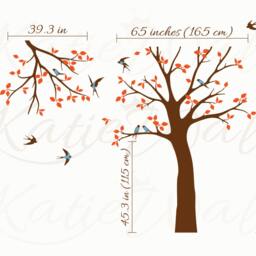 Tree Wall Decals Nursery Decal Large Tree & Branch Decor Huge Sticker Murals Tattoo Kw017-2 - thumbnail 2