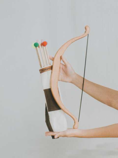Personalized Wooden Bow & Arrow, Handmade Archery Toy Set, Safe Waldorf Outdoor Gift For Kids, Montessori Pretend Play, Christmas - image 1