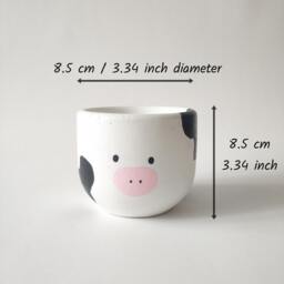 Cow Concrete Succulent Planter, Handmade Home Decor - thumbnail 4
