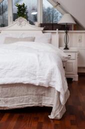 Natural Linen Duvet Cover With Wooden Buttons, Soft Washed Bedding, Double, Queen, King Linens