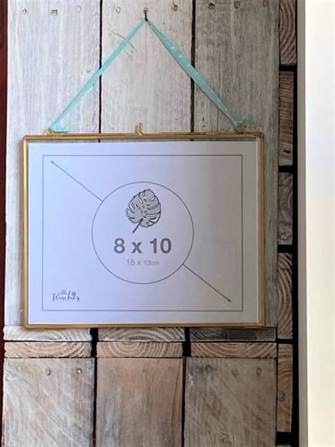 10 X 8 Vintage Decorative Glass Folding Frame in Antique Gold - Home Deco, Picture, Gallery, Rustic, Hanging, Kiko - image 1