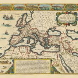 Old Roman Empire World Map, 1626 By John Speed - Rare Wall Art Of Western & Byzantine Framed Or Unframed Chart - thumbnail 2