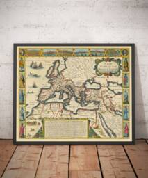 Old Roman Empire World Map, 1626 By John Speed - Rare Wall Art Of Western & Byzantine Framed Or Unframed Chart - thumbnail 1