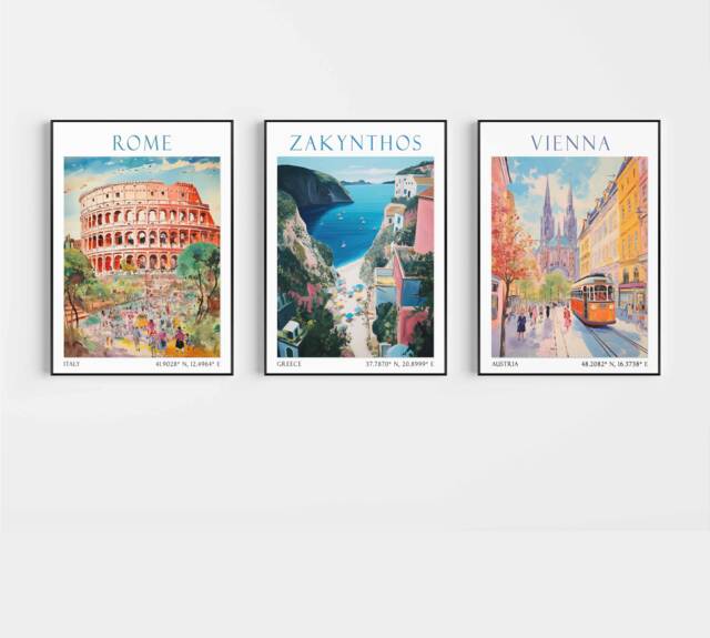 Travel Prints, Any City Country City Prints Travel Poster Custom Personalised Wall Art Home Decor Print Birthday Gift - image 1