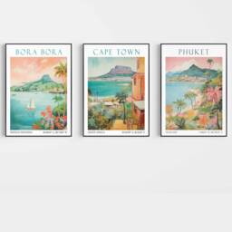 Travel Prints, Any City Country City Prints Travel Poster Custom Personalised Wall Art Home Decor Print Birthday Gift - thumbnail 2