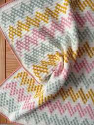 Chevron Tiles Blanket Pattern - Crochet PDF Download Tapestry Throw - thumbnail 1