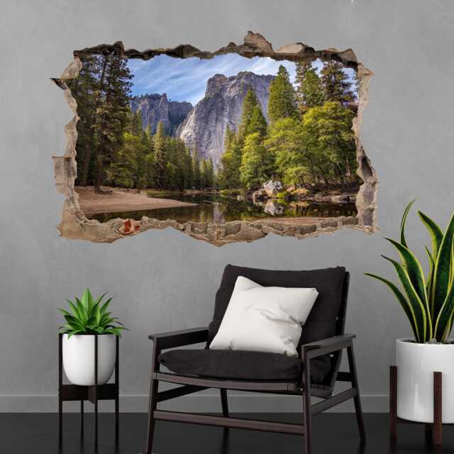 Forest River Mountains Scenery Wall Decal Sticker Mural Poster Print Art Home Office Decor Ae7 - image 1