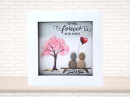 Personalised Couple Pebble Art Picture - Handmade Valentines Gift - thumbnail 1