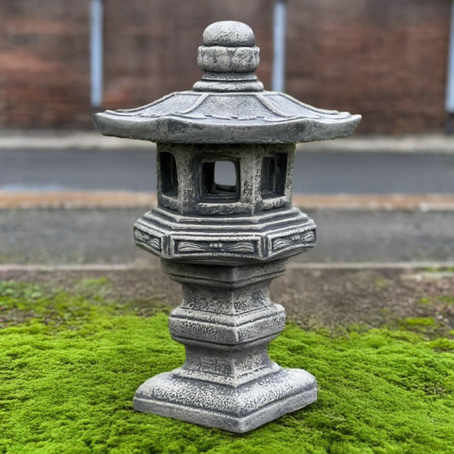 Outdoor Pagoda Figurine Stone Lantern Statue Cement Ornament Concrete Zen Garden Decoration Pagoda Lover Gift Front Door Art - image 1