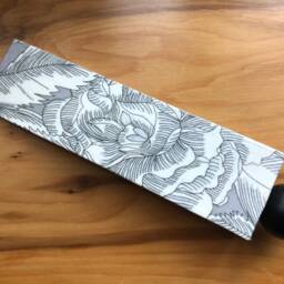 Hardwood Door Stop Wedge - Liberty Print Designs Black Grey - thumbnail 3