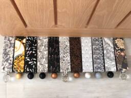 Hardwood Door Stop Wedge - Liberty Print Designs Black Grey - thumbnail 1