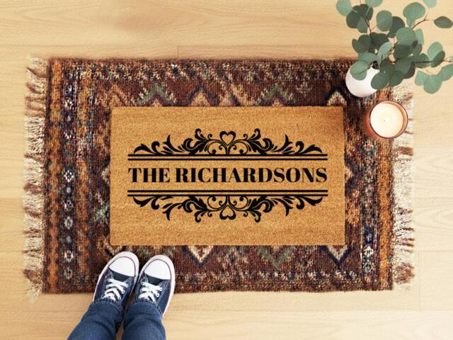 Custom Welcome Mat For Home Surname - Wedding Gift Idea Name Sign Funny Personalised Doormat - image 1