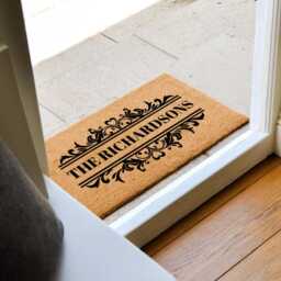 Custom Welcome Mat For Home Surname - Wedding Gift Idea Name Sign Funny Personalised Doormat - thumbnail 3