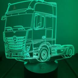 Truck Lorry 3D Custom Made Smart App Control Night Light Bluetooth, Music, 7&16M Colour Mobile App , Gift Led Lamp - thumbnail 3