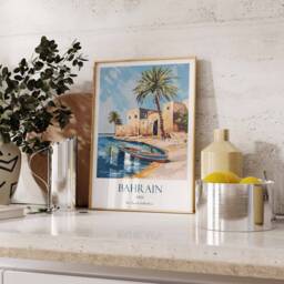 Bahrain Print, Travel Poster, Middle East Islamic Decor, Gift For Muslim, Art - thumbnail 3
