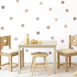 Polka Dot Wall Decals Nursery Decor, Dusky Pink, Boho Neutral, Pack 90, 2 Inch - thumbnail 2